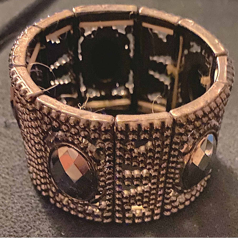 Express Gunmetal Gem Stretchable thick bracelet